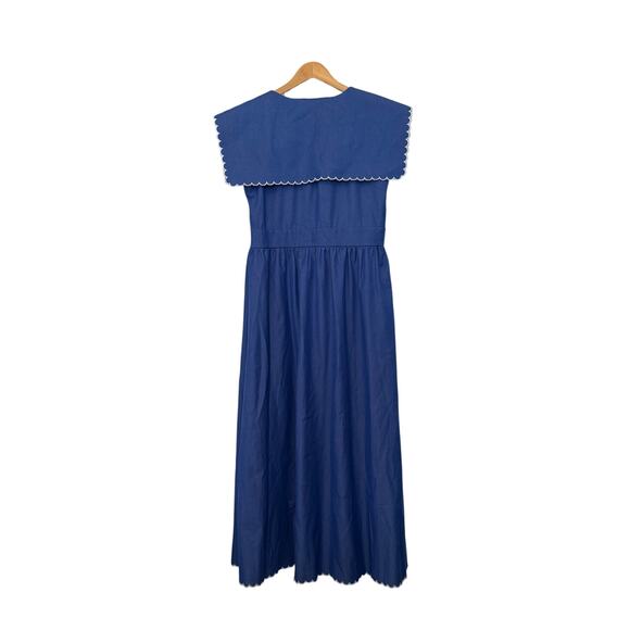 Tuckernuck Chambray Davis Embroidered Maxi Dress, Blue S Small - Picture 3 of 9